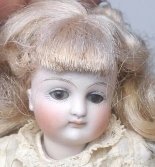 7 " Antique Closed Mouth Bisque Kestner Bare Foot Doll Wrestler Orig.  Lace Dress