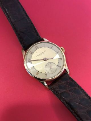 Vintage 18k Gold Audemars Piguet Mens Running Wrist Watch With 2 Straps