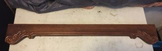 Wood Architectural Salvage Carved Mahogany Pediment Repurpose 31.  5” X 4.  5” (a)