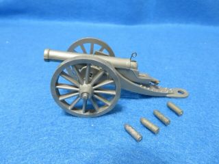 Marx Civil War /fort Apache Firing Cannon,  4 Shells In Silver