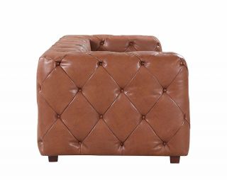 Modern Leather Sofa Mid Century Tufted Lounge Couch Chesterfield | Antique Look 11