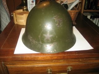 Ww2 Japanese Helmet With Star No Liner But Has Clips