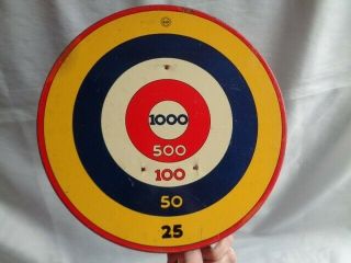 Vintage Marx Tin Litho Giant Bullseye Target Wind Up Game Pc