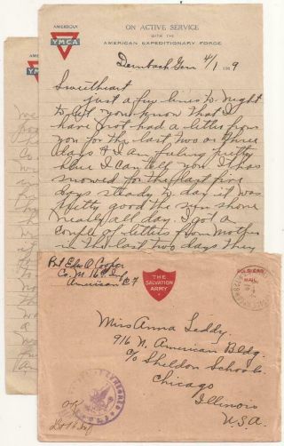 Wwi Letter.  1st Division Aef.  Wounded,  Argonne 1918.  Silver Star.  16th Infantry.
