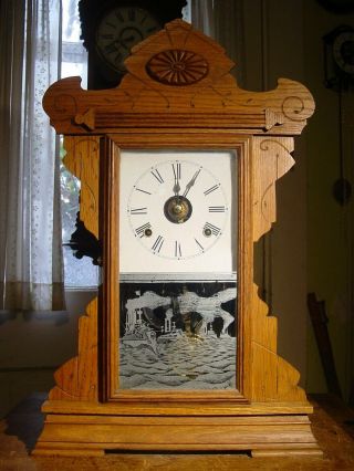 Antique Rare Seth Thomas 1913 " Fleet No.  1 " Oak 8 Day Shelf Clock Well