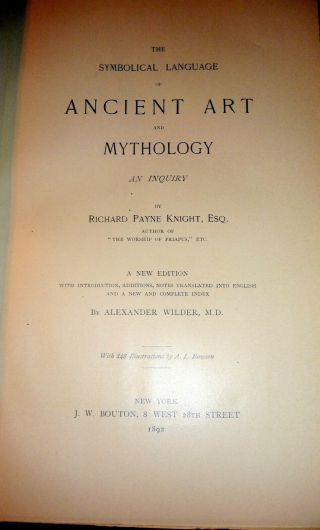 Symbolic Language of Ancient Art and Mythology by Knight.  Illustrated 1892 2