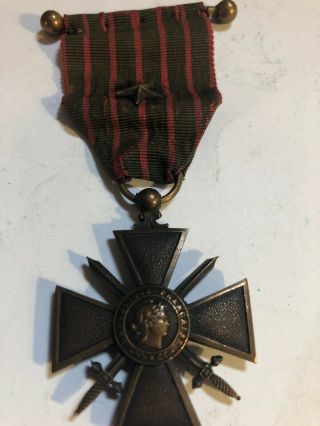 Ww1 1914 - 1916 Croix De Guerre Military Medal With Star