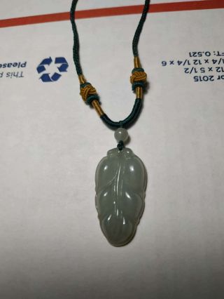 Grade A 100 Natural Burmese Jadeite Jade Leaf Pendant Necklace 6