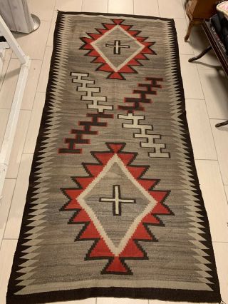 Antique 1800’s Native American Navajo Hand Knit Rug