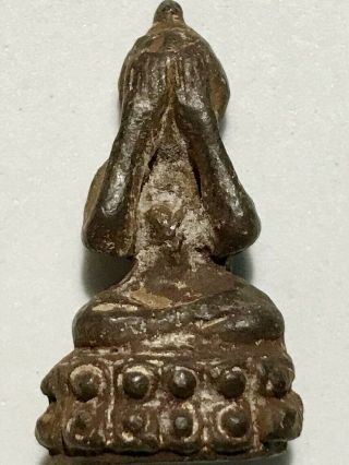 Phra Pidta Kring Lp Rare Old Thai Buddha Amulet Pendant Magic Ancient Idol 381