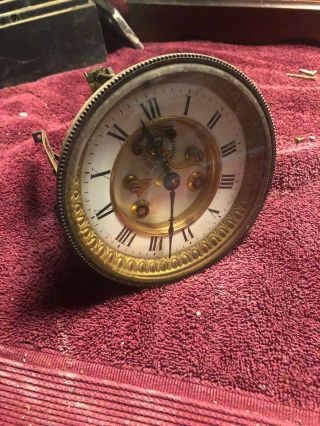Antique Clock Movement - 1860’s L Marti Medaille De Bronze Open Escapement