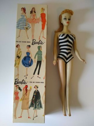 Vintage 2 barbie number two ponytail blond TM body box booklet rare htf 8