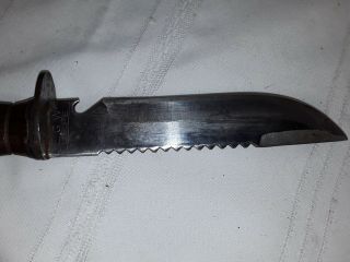 Rare vintage collectible EG Waterman Co. ,  WW2 fighting knife,  with leather sheat 4