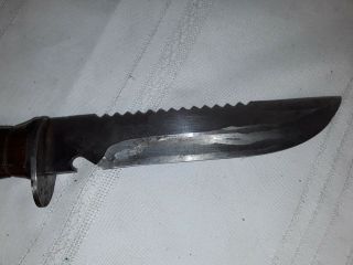 Rare vintage collectible EG Waterman Co. ,  WW2 fighting knife,  with leather sheat 5