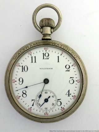 Antique Model 1899 Waltham 17j Grade 625 Open Face 16s Pocket Watch To Fix