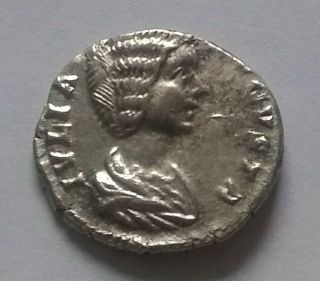 Rare ancient Roman silver coin denarius Julia Domna Marcus Aurelius Juno 3