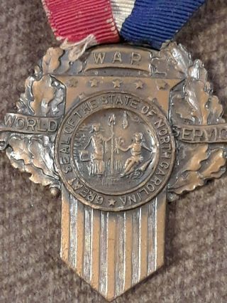 1917 - 19 State Of North Carolina World War 1 Mahler Robbins/medallion