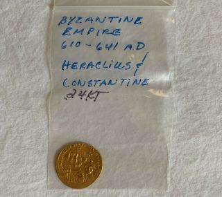 Heraclitus And Constantine Ancient 24 Kt Gold Coin