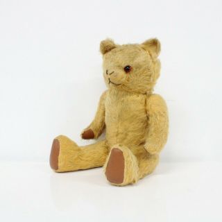 Vintage Teddy Bear Tan Light Brown Chocolate Brown Leather Paws And Feet 116