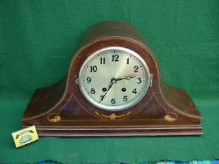 Inlaid 1930’s Art Deco Mantle Clock In,  Without Glass