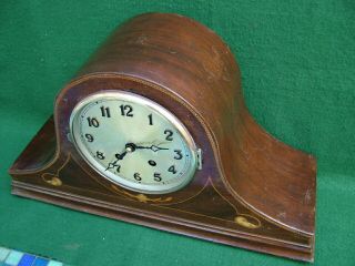 INLAID 1930’s ART DECO MANTLE CLOCK in,  WITHOUT GLASS 7