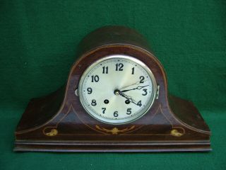 INLAID 1930’s ART DECO MANTLE CLOCK in,  WITHOUT GLASS 8