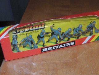 Vintage Britains Deetail German Infantry Wwii Soldiers England Mib 7356