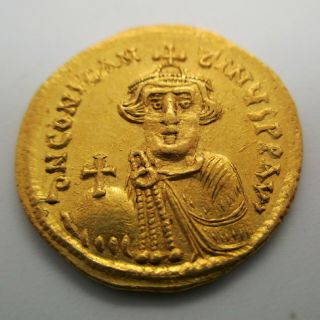 641 - 668 AD Byzantine Empire CONSTANS II Gold Coin AV SOLIDUS Ancient SEAR 938 2