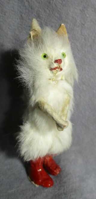 Vintage Fur Toy - Puss - In - Boots - Cat - 3 " Tall - Real Fur - 1937