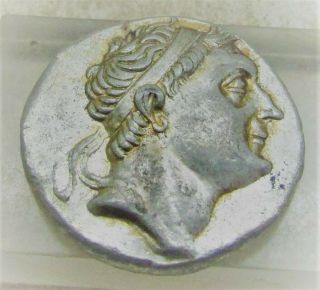 Ancient Greek Ar Silver Tetradrachm Coin Ptolemy