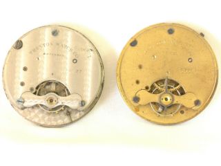 Early And Rare Large Trenton Model 1 Antique Pocket Watch Movements Nickel Gilt