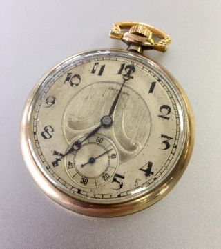 Rare Antique 10k/14k Gold Filled Swiss Duprex Cyma Tacy Pocket Watch 15j Runs