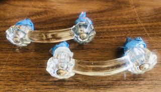 1920s Antique Vintage Clear Glass Drawer Pulls Knobs Perfect