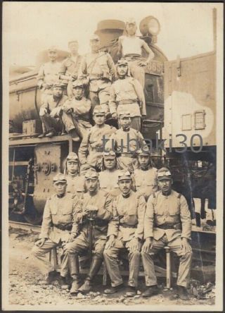 WwⅡ Japan Army Photo Soldiers By Armored Train China Railway 11