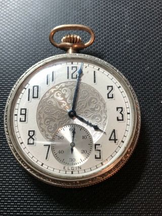 Antique Elgin Pocket Watch 12 Size 15 Jewels Model 3 Base Metal Front And Back