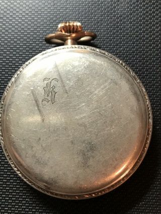 Antique Elgin Pocket Watch 12 size 15 jewels Model 3 Base metal front and back 3