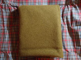 Military Blanket Vintage WW2 US D Day Army Brown Green Wool With Tag 1945 6