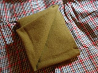Military Blanket Vintage WW2 US D Day Army Brown Green Wool With Tag 1945 7