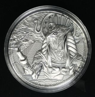 2018 Zealand,  Cook Islands $20 Silver 3oz / Ancient Gods Egypt - Ra Sun God