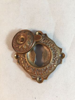 Antique Brass Keyhole Cover Key Hole Lock Escutcheon Swivel Swing Hardware