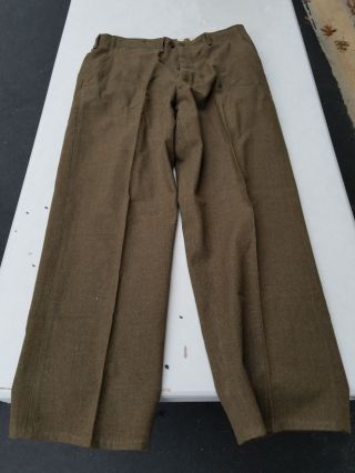 Ww2 1945 Pattern Button Fly Wool Pants Dated 1951 Southern Manufacturer 36 - 29