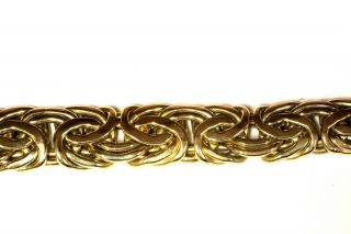 14k yellow gold Byzantine hollow necklace 30.  7g estate vintage 17 1/2 