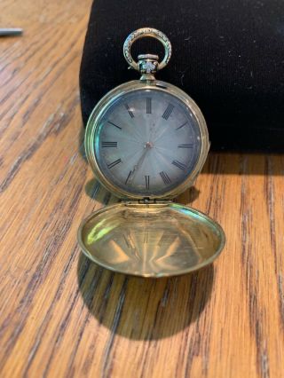 Antique 18k Gold Ladies Enamel w Flowers Pocket Watch Pendant Jewelry 7