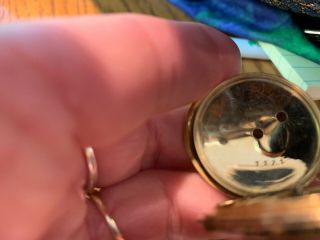 Antique 18k Gold Ladies Enamel w Flowers Pocket Watch Pendant Jewelry 9