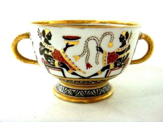 GIUSTINIANI ITALIAN PORCELAIN SNAKE HANDLE ANCIENT EGYPTIAN FIGURE CUP & SAUCER 3