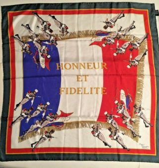French Legion Etrangere 100 Silk Scarf " Honneur Et Fidelite " Impacct France