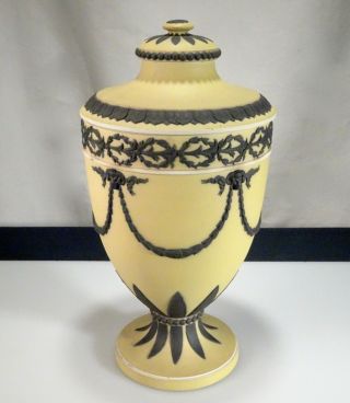 Antique Wedgwood Yellow Jasper Dip Covered Neoclassical Jar Urn - 56596