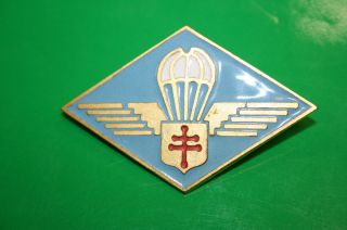 French Enamel Breast Badge France Libre 1st C.  C.  P Ccp Parachutist Brevet