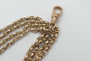 RARE VICTORIAN 9ct GOLD CABLE LINK LONG GUARD CHAIN 30.  41 grams 10