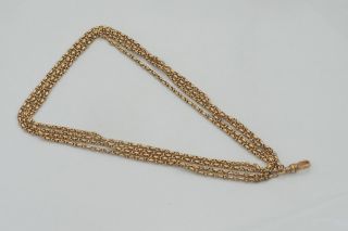 RARE VICTORIAN 9ct GOLD CABLE LINK LONG GUARD CHAIN 30.  41 grams 3
